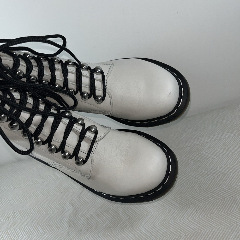 Dr Martens Womens 1460 Pascal HDW Sz 8 White Combat Comfort Retro Y2K 90s Grunge - Picture 14 of 16